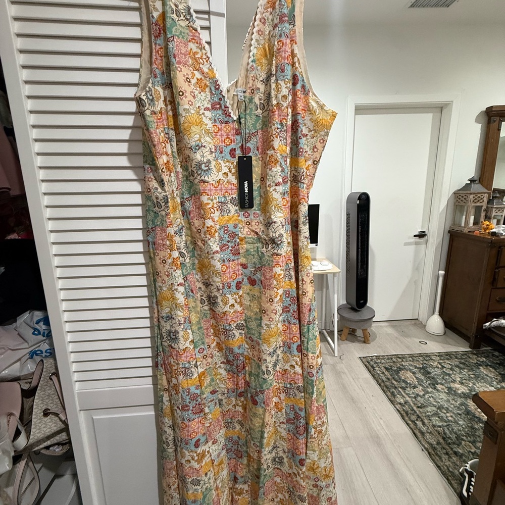 Fashion Nova Multicolor Sarah Patchwork Dress - image 2